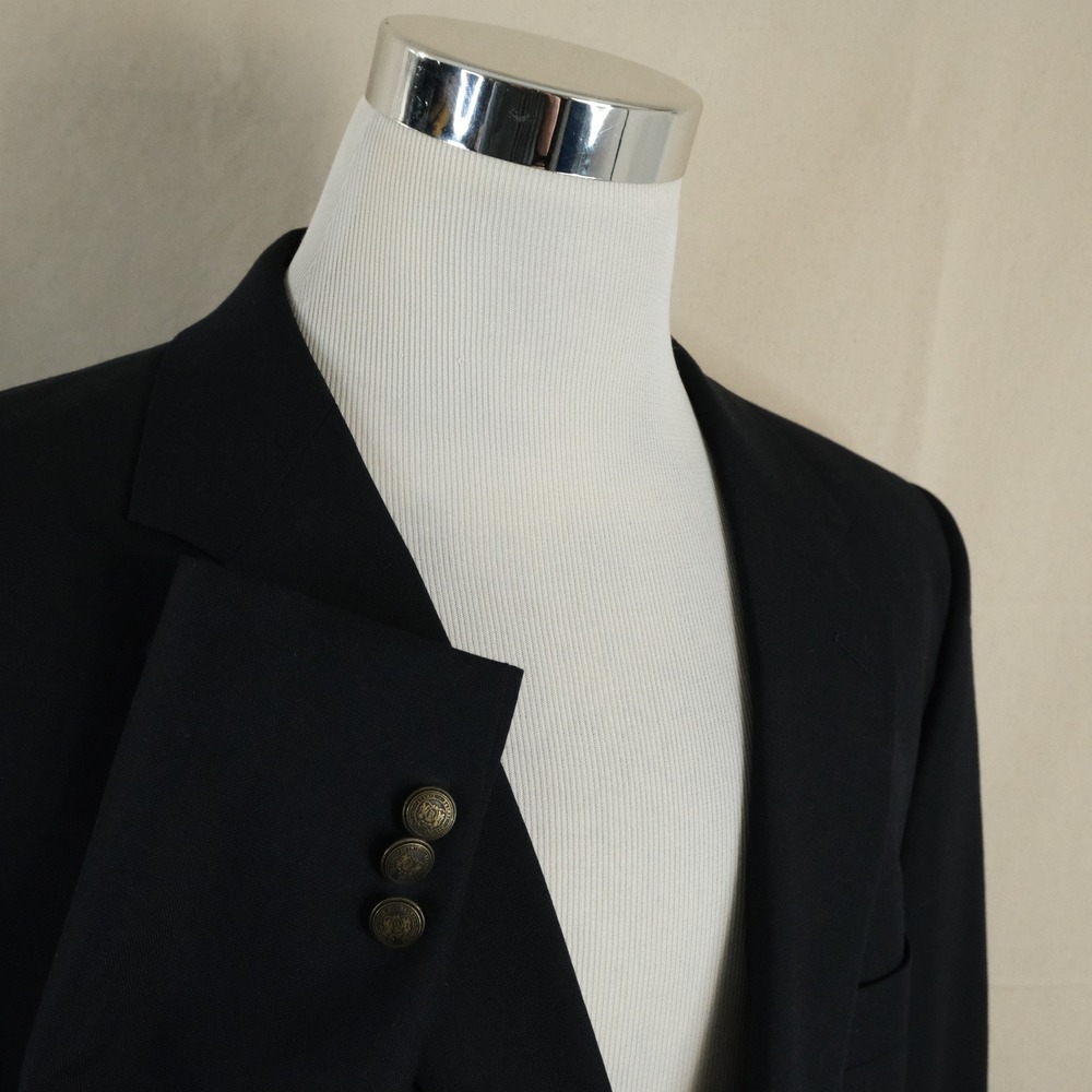 Joseph & Feiss 48R Blazer Wool Blend Black Gold Two Button Lined Vented Formal